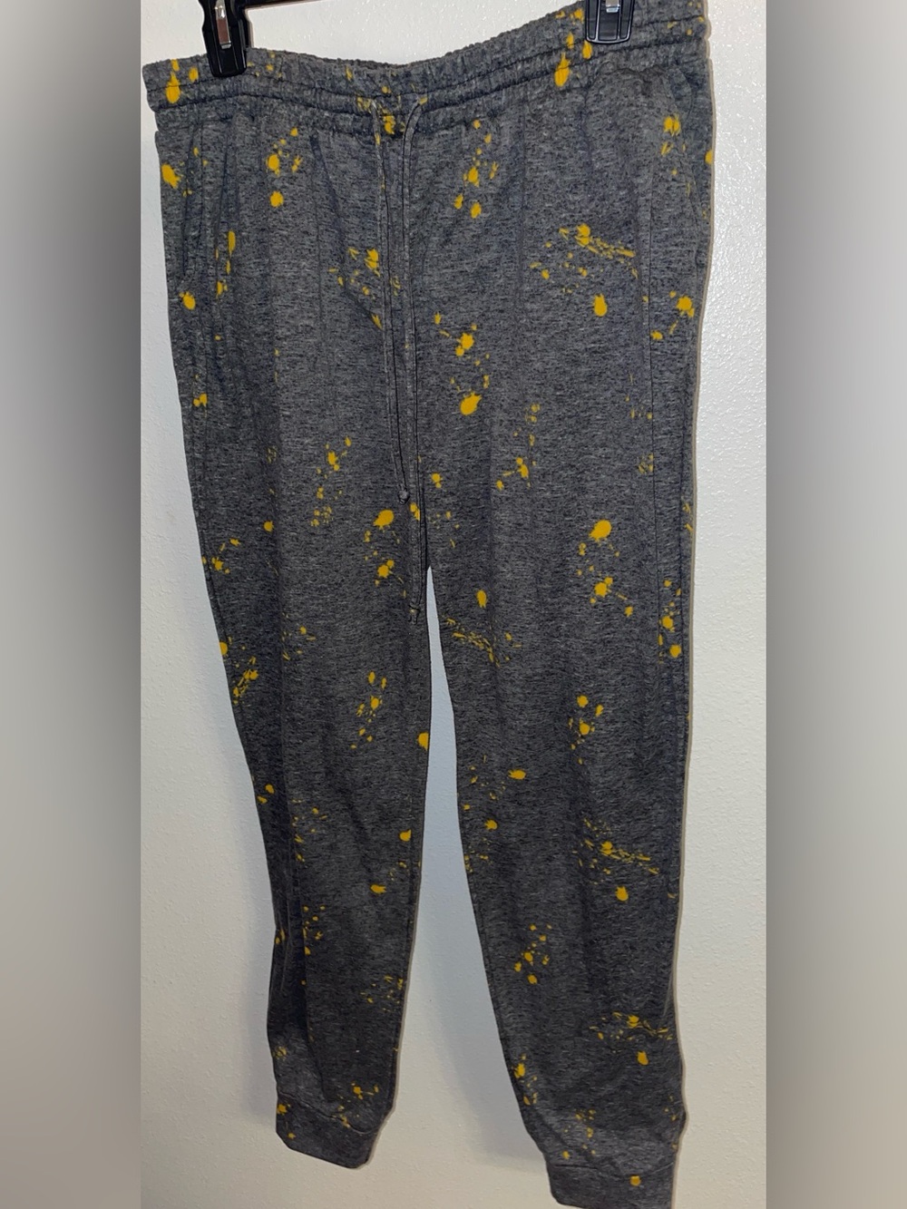 ShoSho Gray Sweatpants with Yellow Splatter